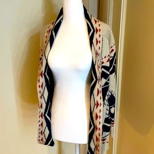 Charlotte Russe tribal, bohemian, desert chic cardigan w/ geometric patterns, XS